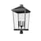 Z-Lite Beacon 4 Light Outdoor Post Mount Fixture, Black & Clear Beveled 568PHXXLR-BK - alternate 4